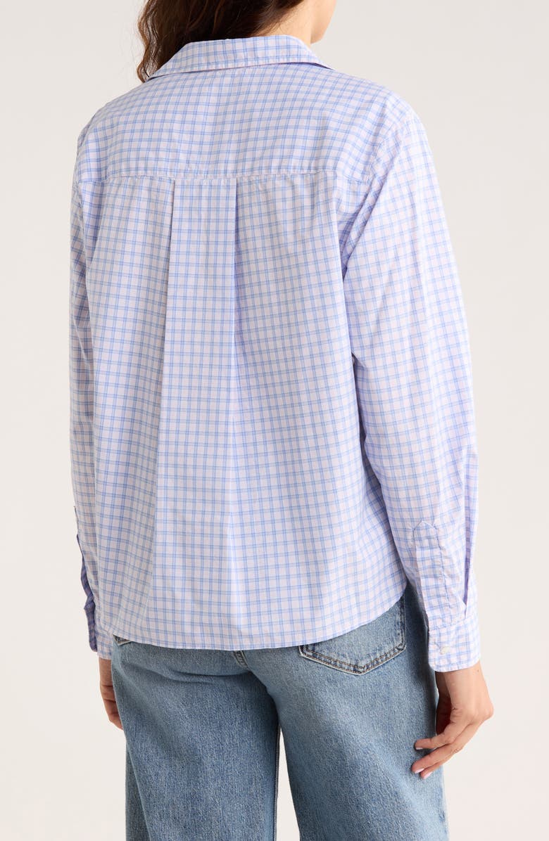 Frank & Eileen Grid Print Untuckable Button-Up Shirt, Alternate, color, Pink/ Blue Small Plaid