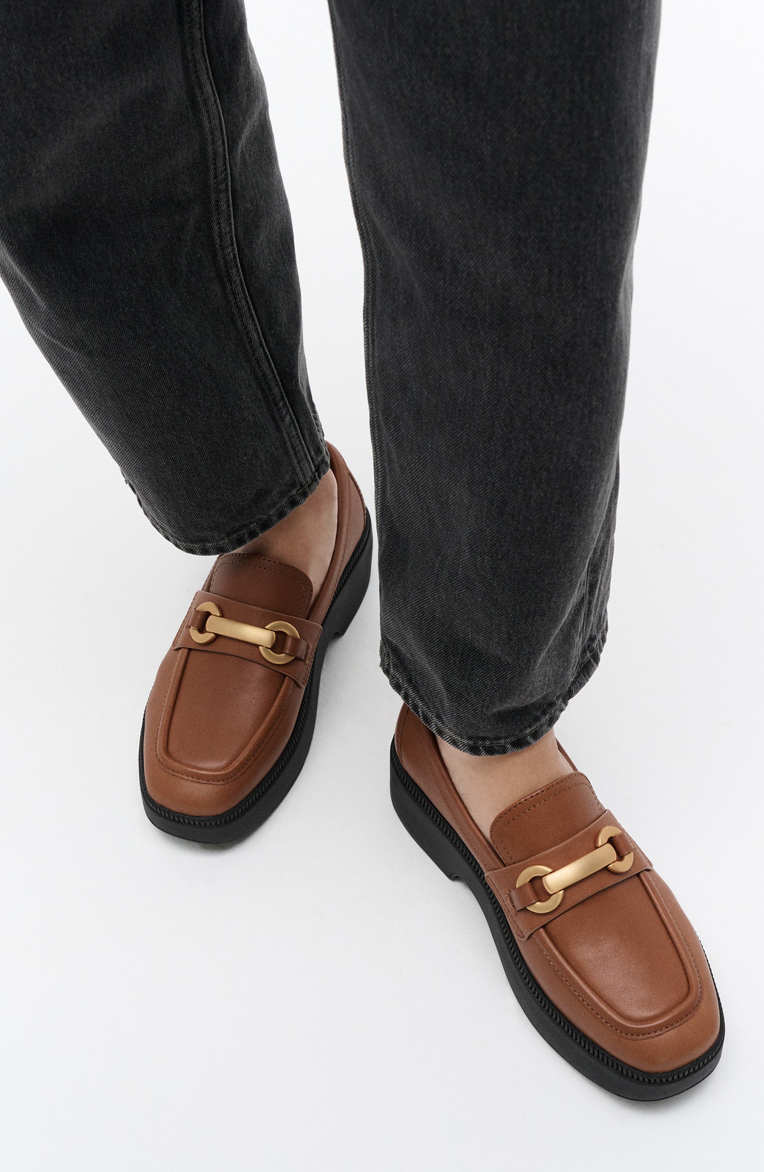 F-Luma Chunky Snaffle Bit Platform Loafer, Alternate, color, DEEP TAN