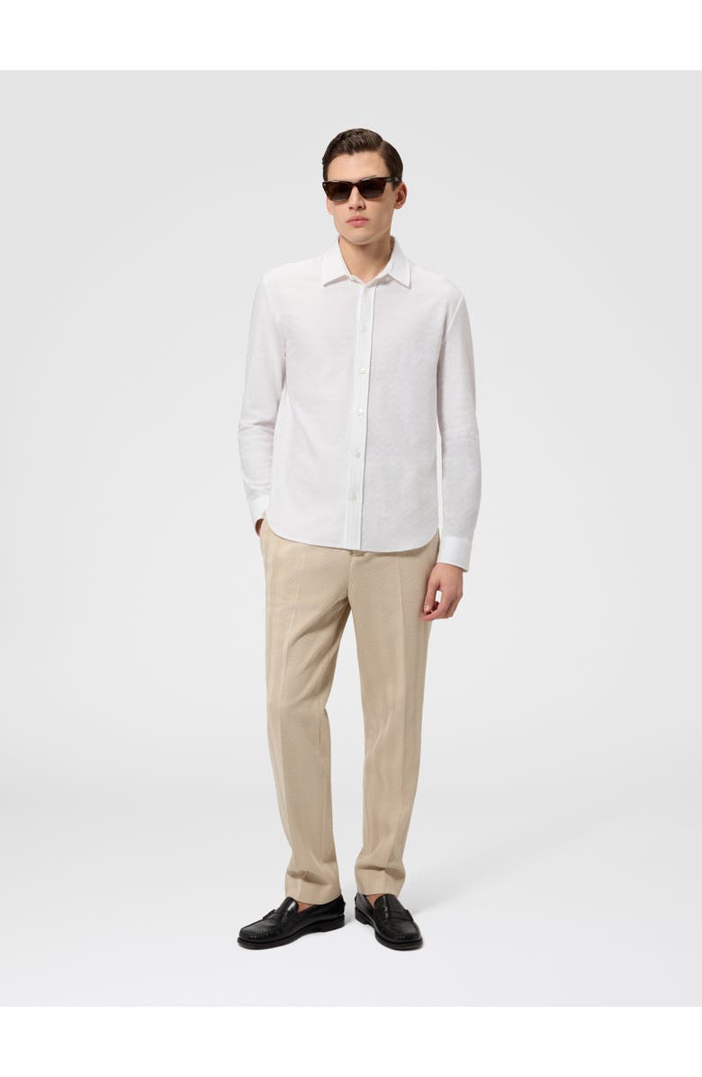 Missoni Cotton Jacquard Shirt With Tone-on-tone Zigzag Pattern, Alternate, color, White