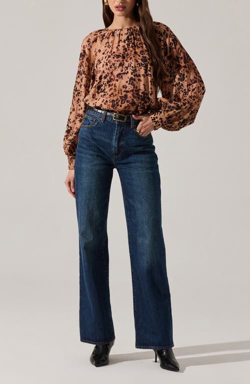 Astr The Label Reyen Long Sleeve Top In Brown