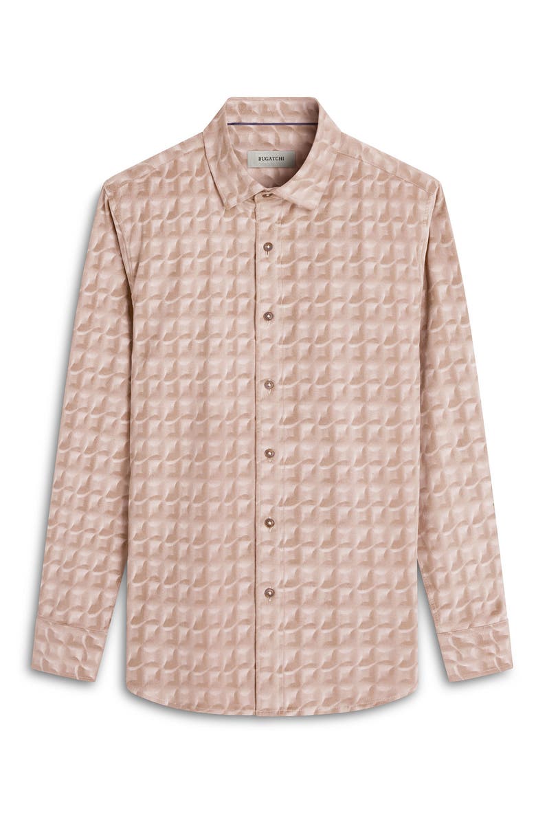 Bugatchi Karl Abstract Print Stretch Corduroy Button-Up Shirt, Alternate, color,