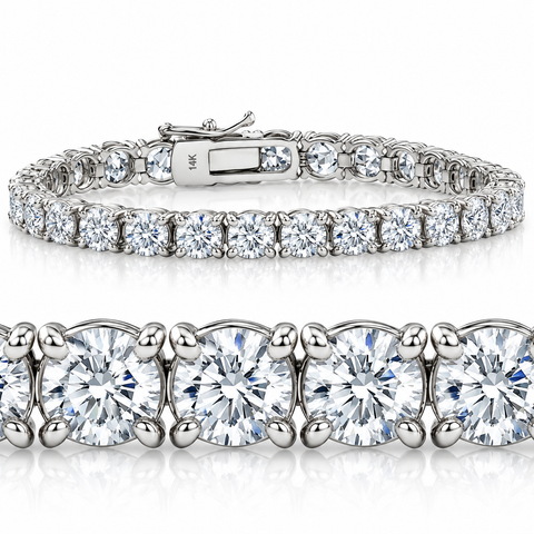 20 Ct Lab Grown Diamond Tennis Bracelet 14k Gold 7"