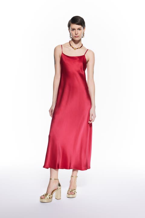 Dian Silk Nightdress Red