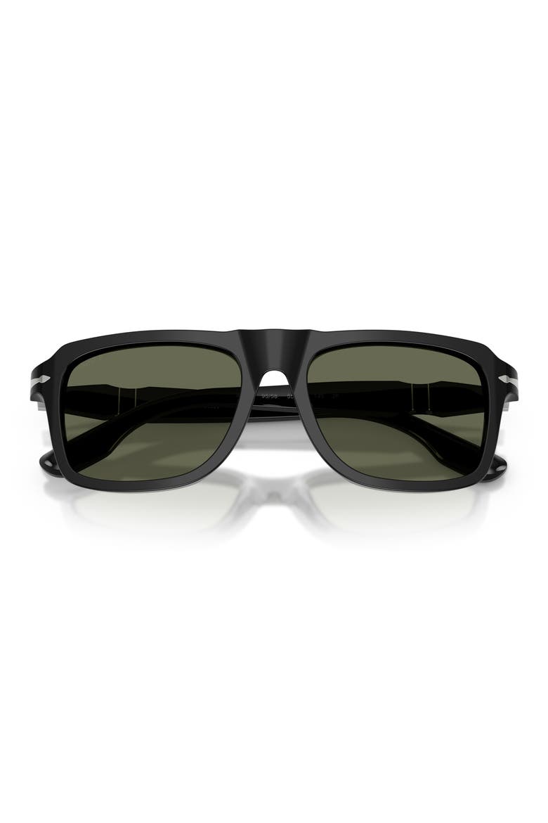 PO8002S 55mm Polarized Rectangle Sunglasses, Alternate, color, BLACK / POLAR GREEN