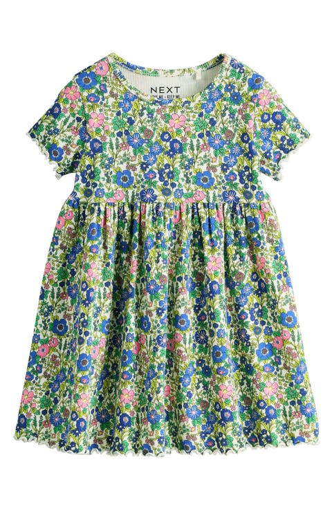 Kids' Floral Ditsy Print Rib Dress (Baby, Toddler & Little Kid)