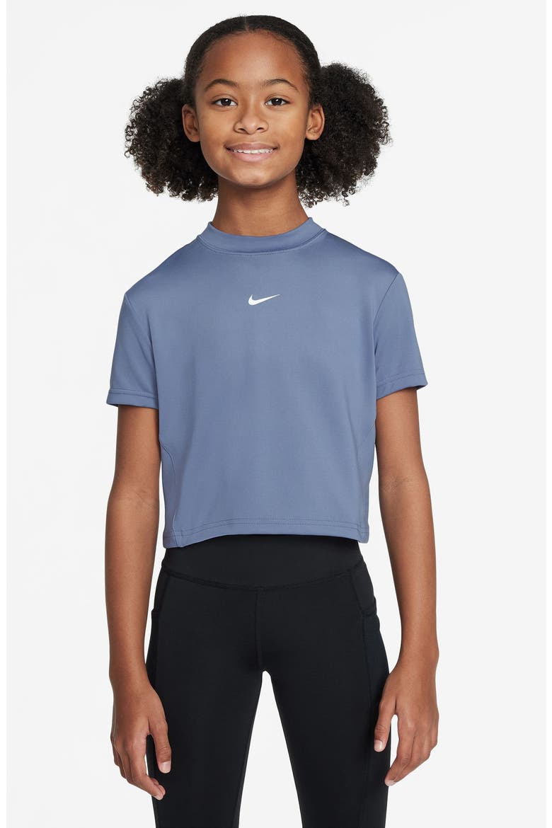 Kids' Dri-FIT Mesh Inset Top, Main, color, WORLD INDIGO/WHITE