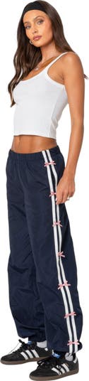 EDIKTED Bow Stripe Track Pants | Nordstrom