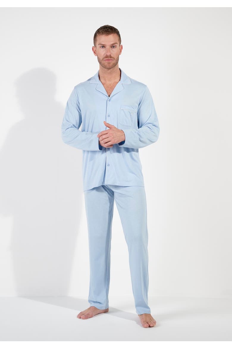 Rafael Long Pajama Set, Alternate, color, Light Blue