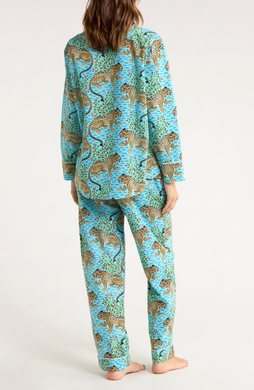 Printfresh Organic Cotton Poplin Long Pajamas In Blue