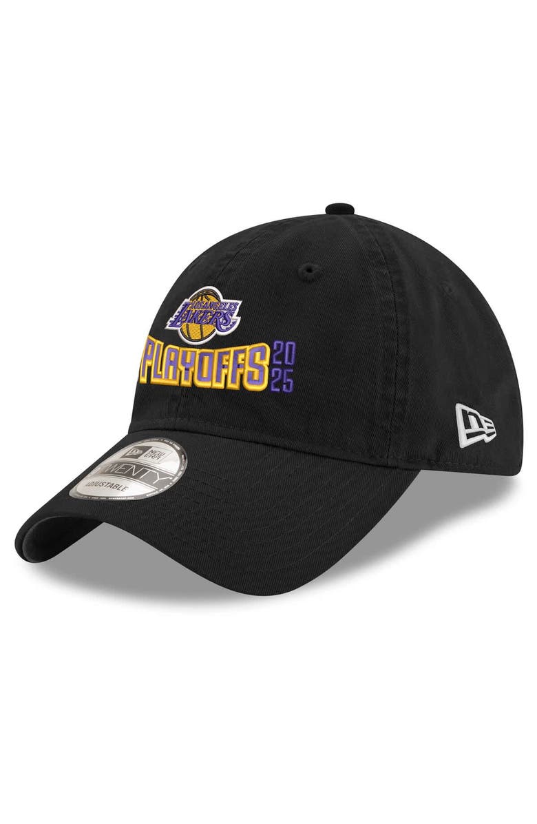 New Era Men's New Era  Black Los Angeles Lakers 2025 NBA Playoffs 9TWENTY Adjustable Hat, Main, color, 