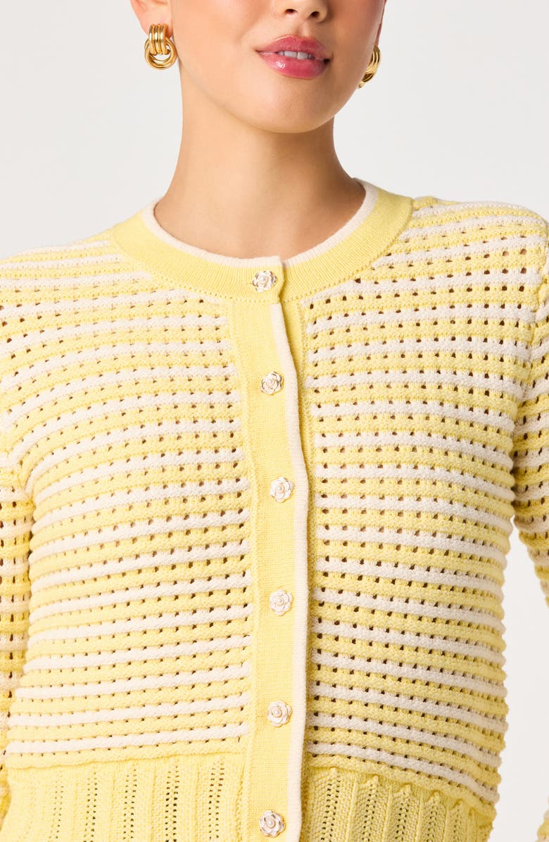 ASTR the Label Karly Open Stitch Cardigan, Alternate, color, Off White Yellow