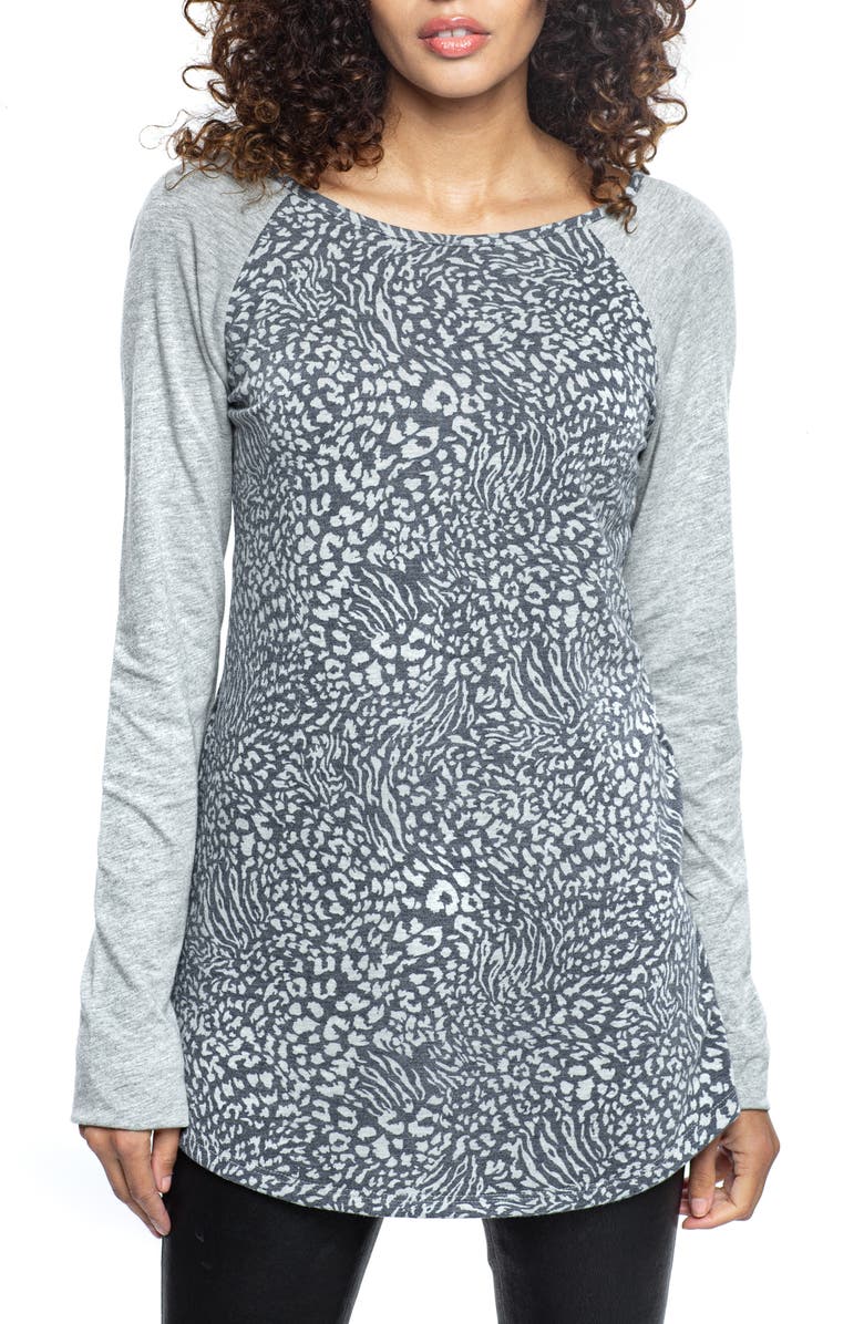 Found Denim Animal Print Raglan Sleeve T-Shirt, Main, color, 