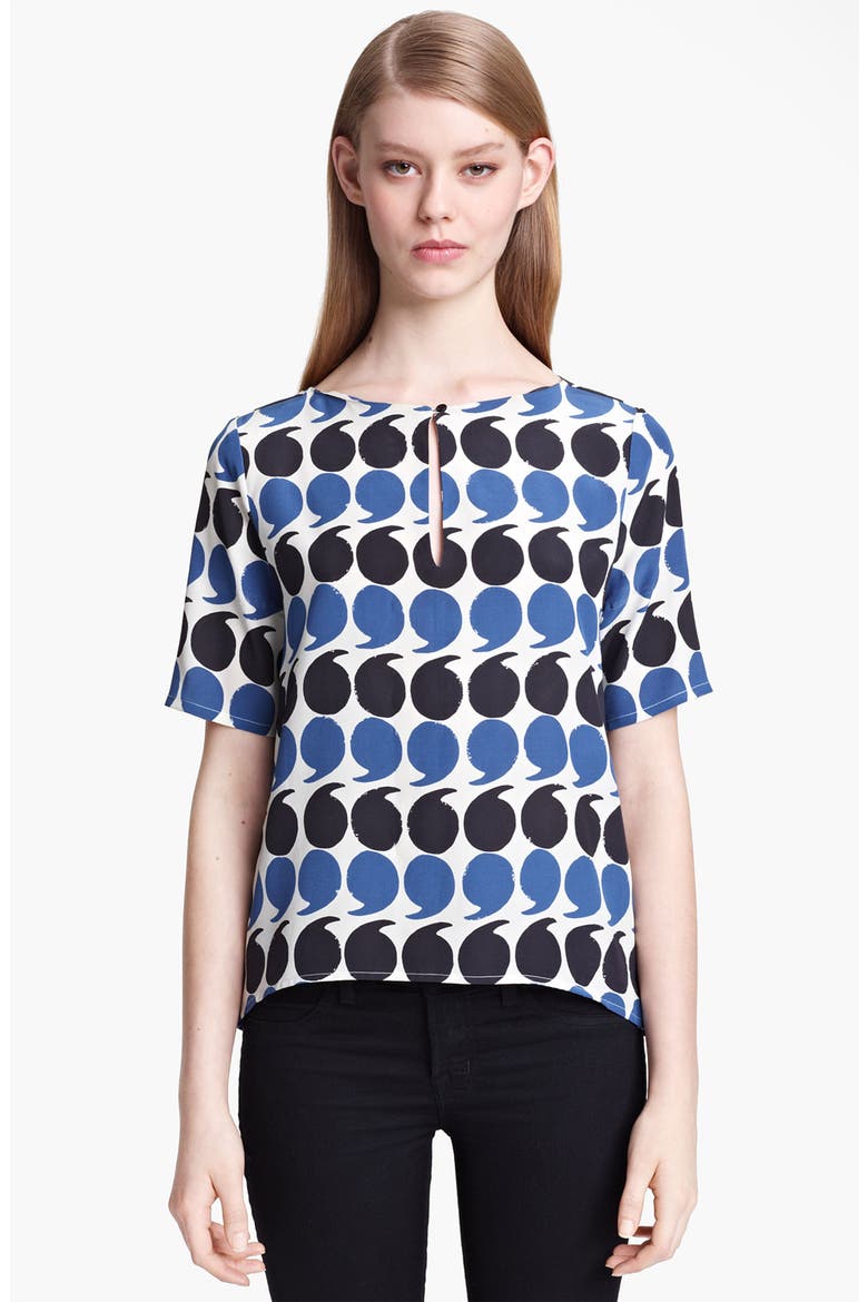 Band of Outsiders Punctuation Print Top, Main, color, WHITE BLUE BLACK