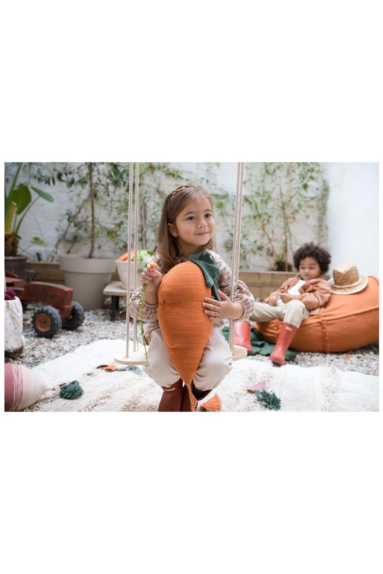 Kids' Washable Cotton Rug & Veggie Set, Alternate, color, NATURAL ORANGE DARK GREEN
