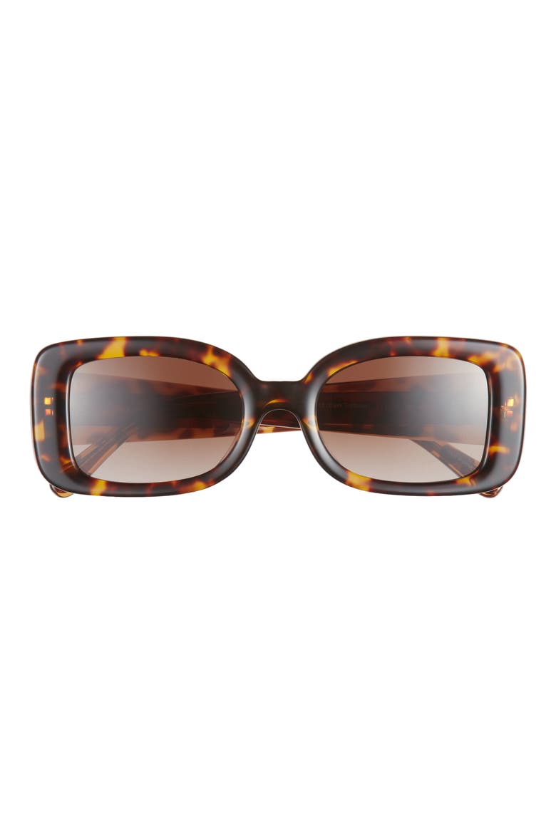 51mm Rectangle Sunglasses, Main, color, DK TORT