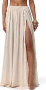 Naked Wardrobe Gathered Side Slit Maxi Skirt