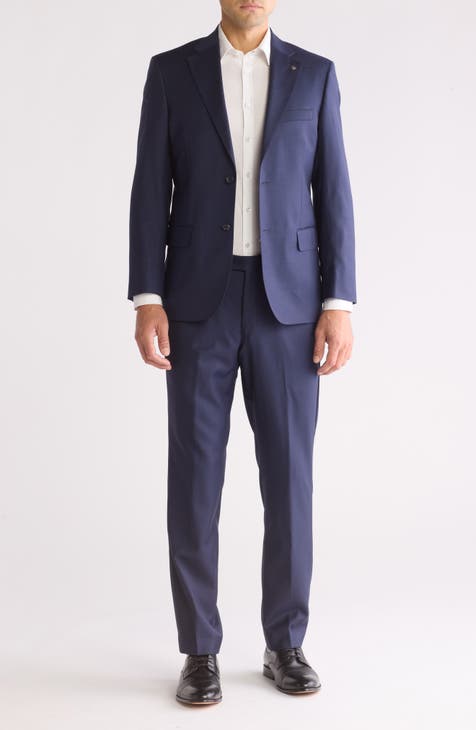 Modern Fit Solid Navy Wool Suit (Short, Regular & Long)