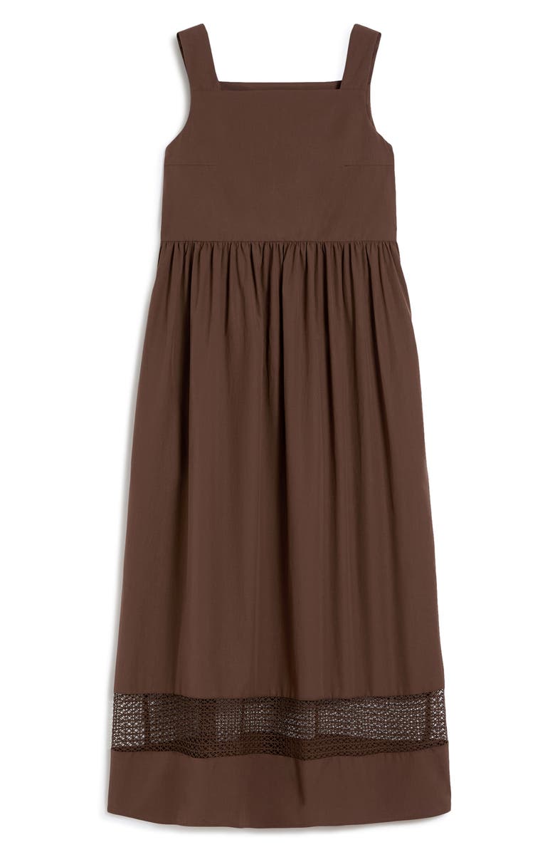 Weekend Max Mara Gola Lace Inset Cotton Dress, Alternate, color, Chocolate