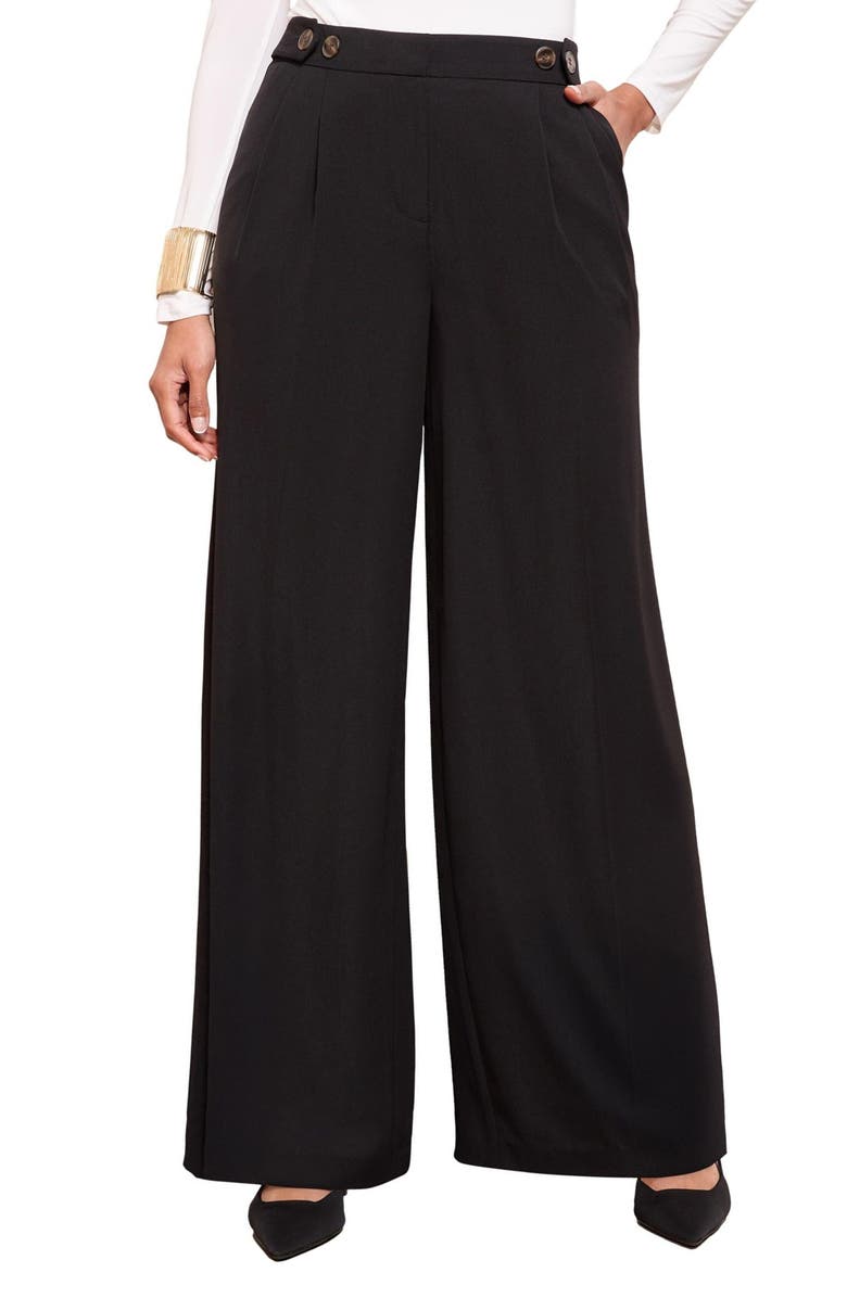 Friends Like These High Waist Wide Leg Pants, Main, color, Black