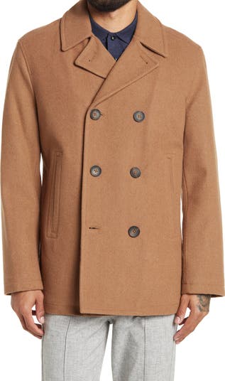 Nautica Double Breasted Wool Blend Peacoat Nordstromrack