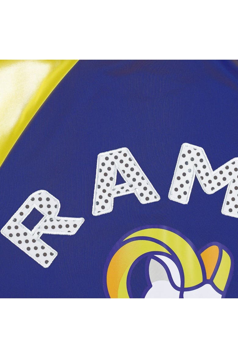 Women's G-III 4Her by Carl Banks Royal/Gold Los Angeles Rams Confetti Raglan Full-Zip Track Jacket, Alternate, color, Royal