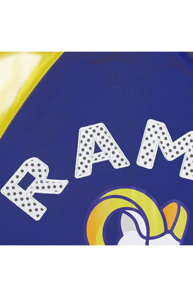 G-III 4HER BY CARL BANKS Women's G-III 4Her by Carl Banks Royal/Gold Los Angeles Rams Confetti Raglan Full-Zip Track Jacket, Alternate, color, Royal