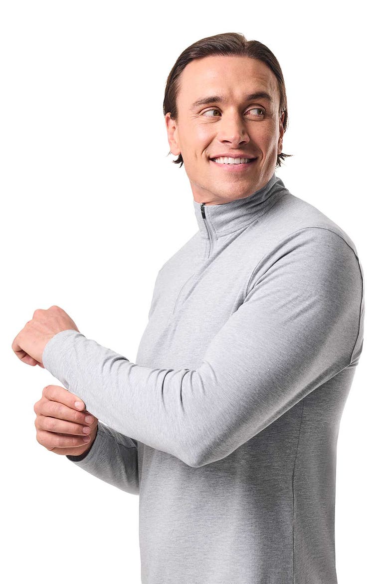Men's Sonora Quarter-Zip, UPF 50+ Sun Protection, Alternate, color, Grey Heather