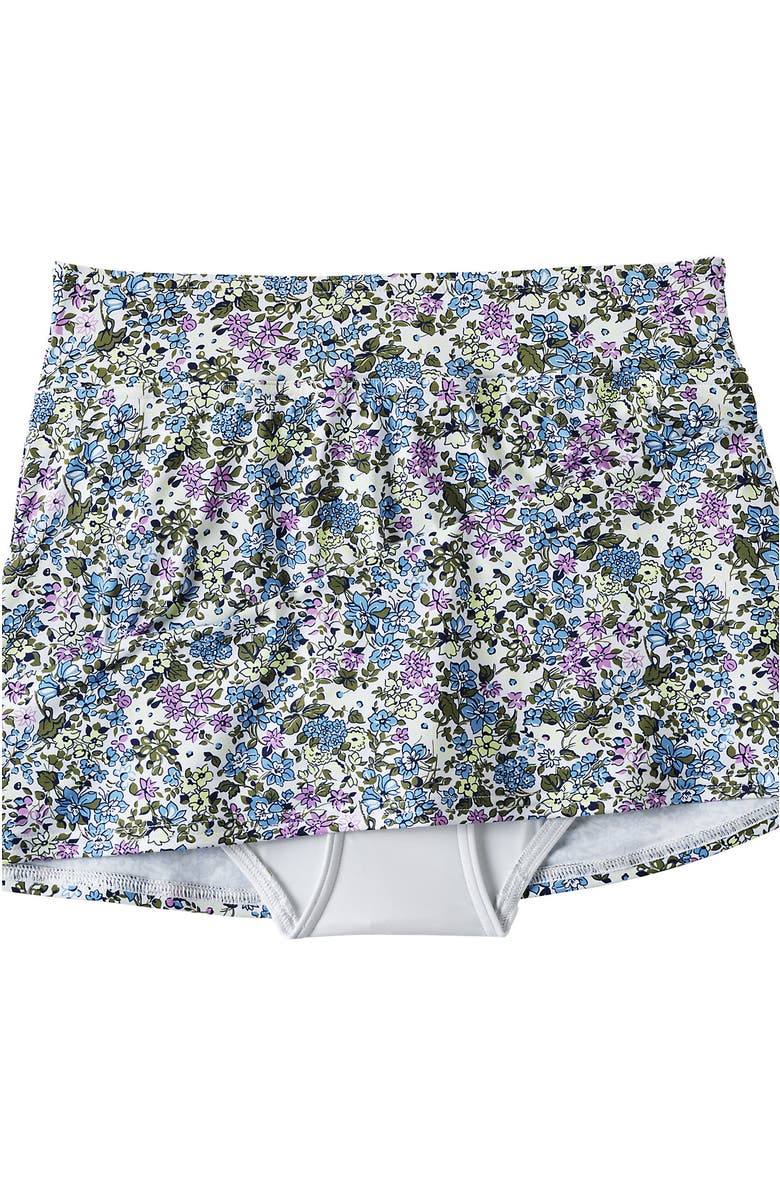Lands' End Mini Swim Skirt, Alternate, color, White/Lilac Multi Ditsy Floral