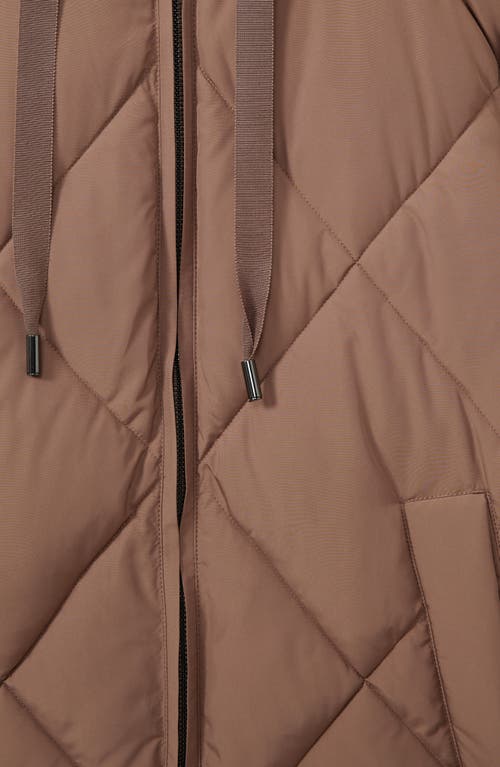 Shop Reiss Thea Diamond Quilted Parka In Mink Neutral