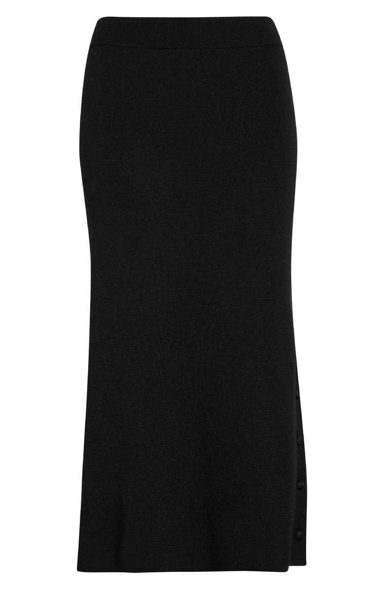 Jil Sander Merino Wool Midi Skirt, Main, color, Black