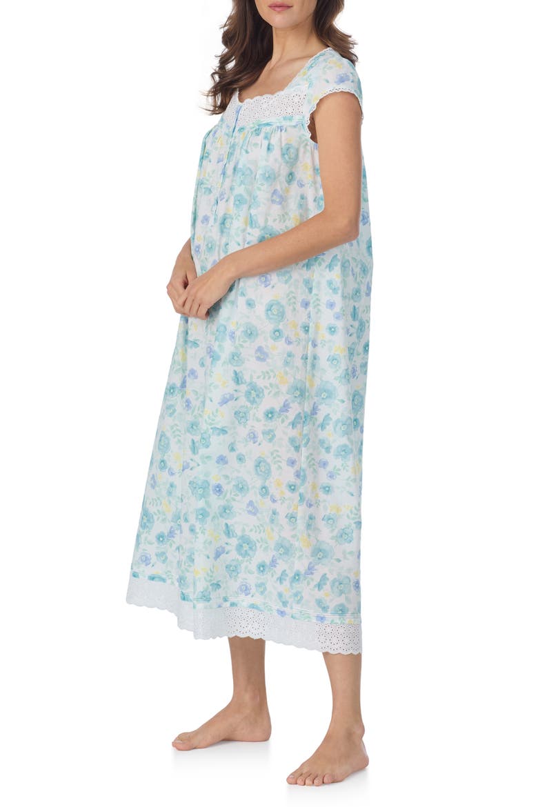 Cotton Ballet Nightgown, Alternate, color, WHITE/ AQUA