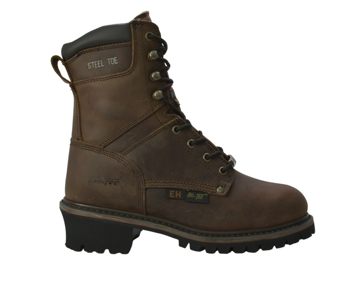 9" Steel Toe Super Logger Boots, Alternate, color, Crazy Horse