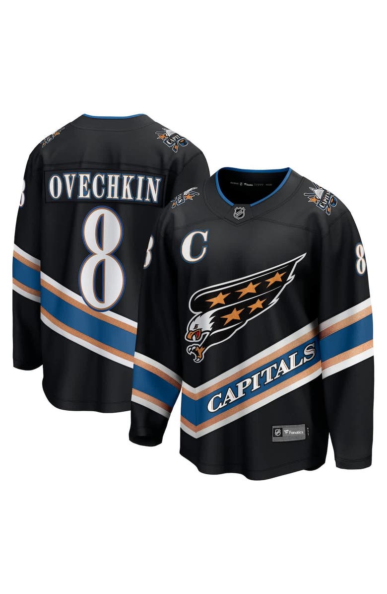 FANATICS Men's Fanatics Alexander Ovechkin Black Washington Capitals Alternate 50th Anniversary Premier Breakaway Player Jersey, Alternate, color, 