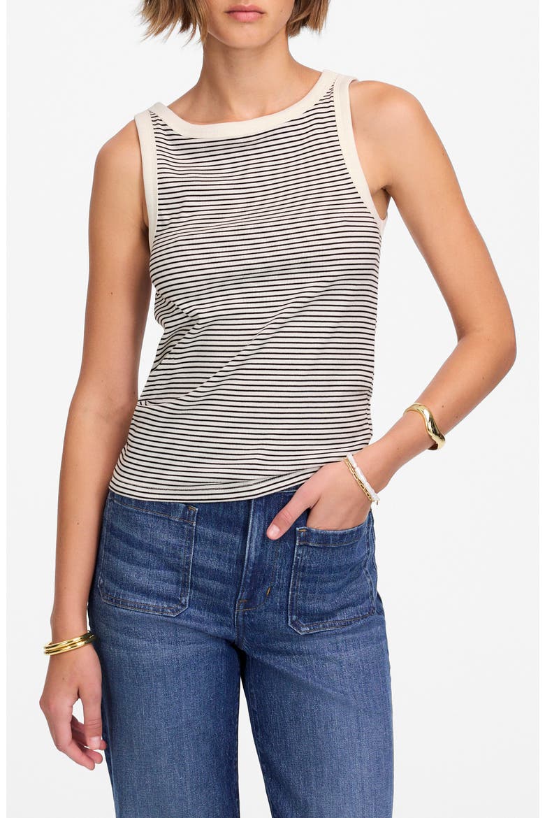 Essential High Neck Rib Tank, Main, color, LIGHTHOUSE