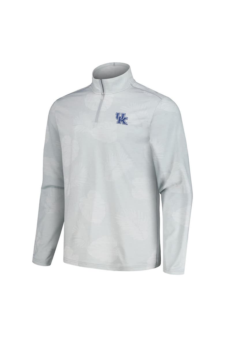 Men's Tommy Bahama Gray Kentucky Wildcats Delray Frond IslandZone Half-Zip Jacket, Alternate, color, Gray