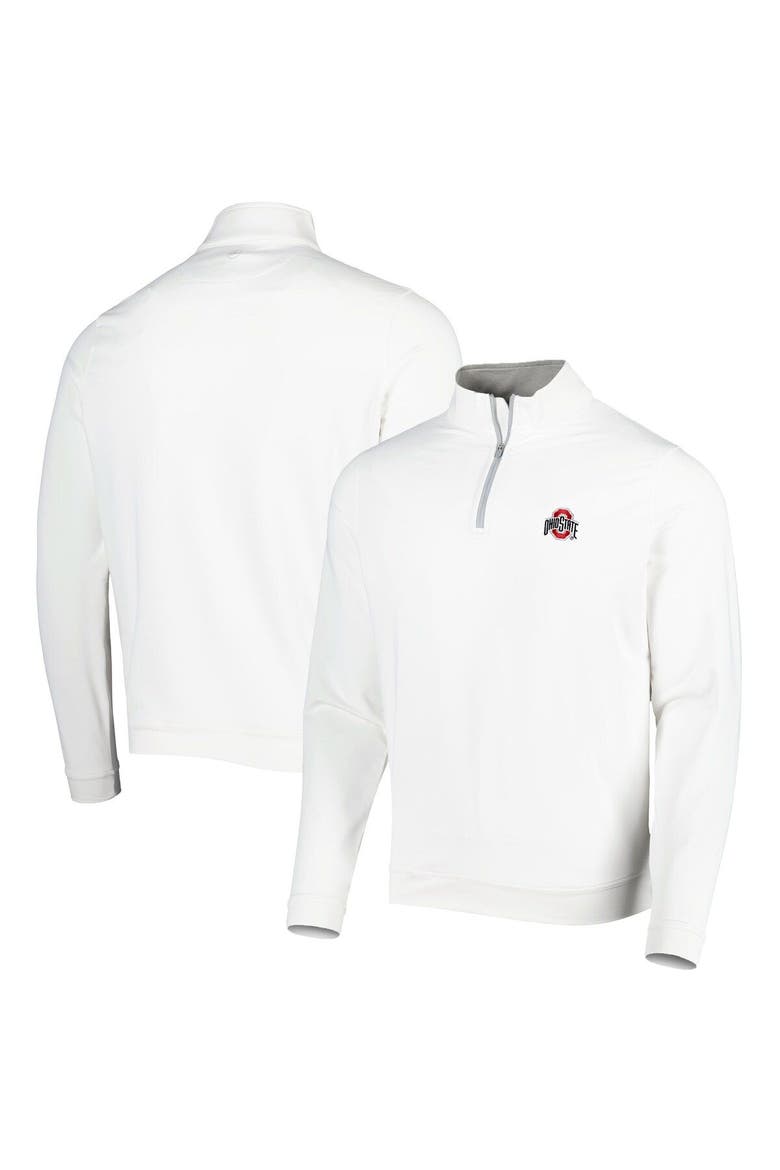 Men's Peter Millar White Ohio State Buckeyes Perth Performance Quarter-Zip Top, Main, color, White
