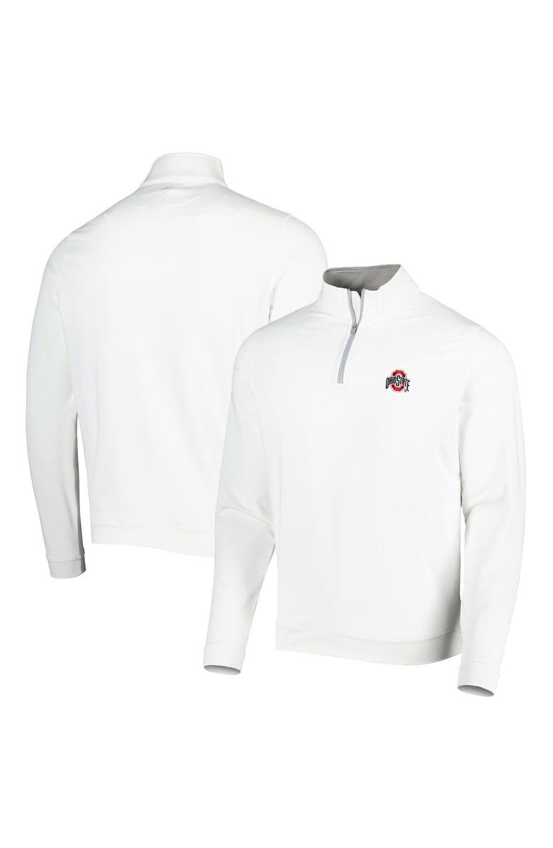 Peter Millar Men's Peter Millar White Ohio State Buckeyes Perth Performance Quarter-Zip Top, Main, color,