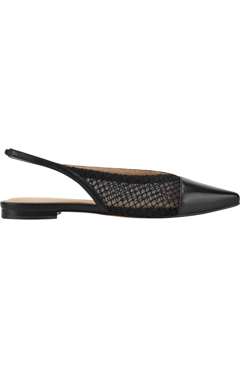 Marc Fisher LTD Davin Pointed Toe Slingback Flat, Alternate, color, Black