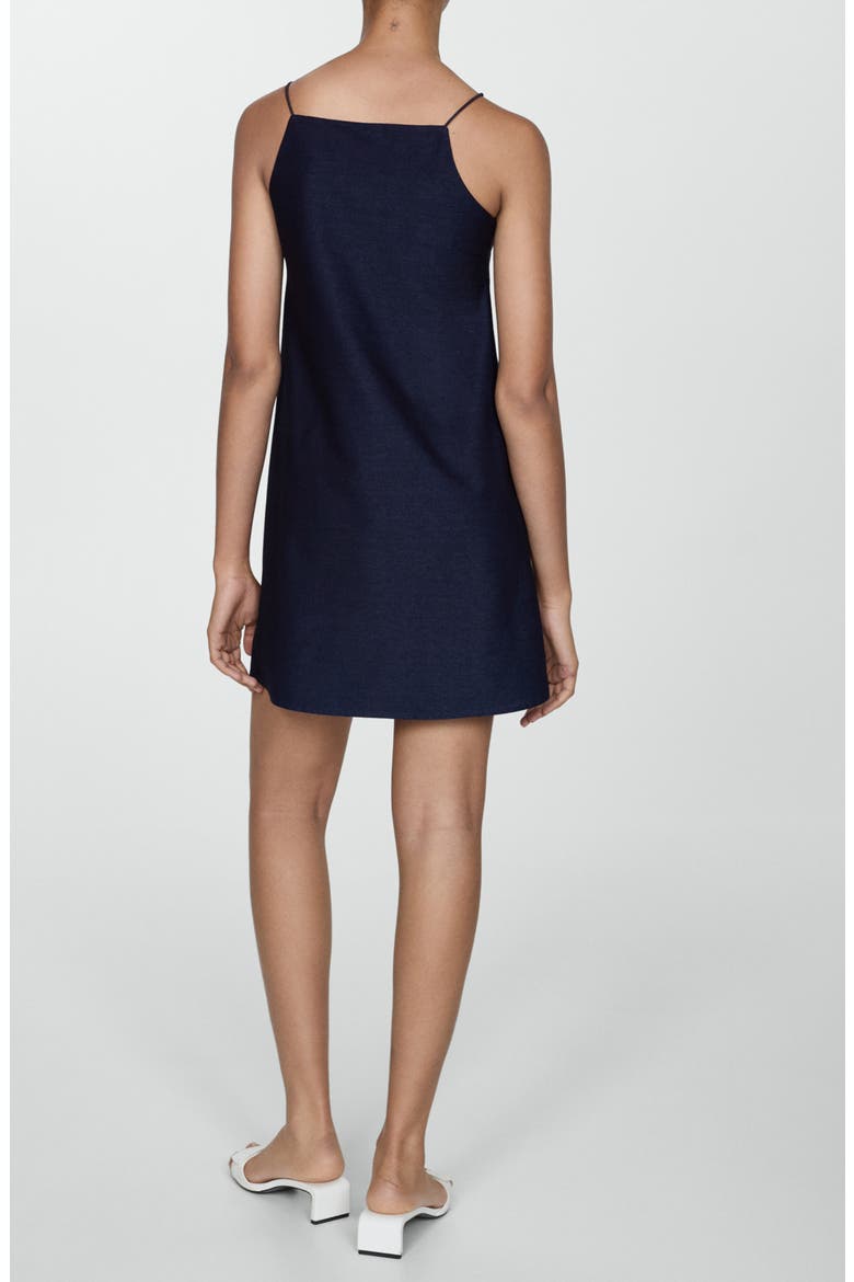Sleeveless Cotton Blend Minidress, Alternate, color, BLUE