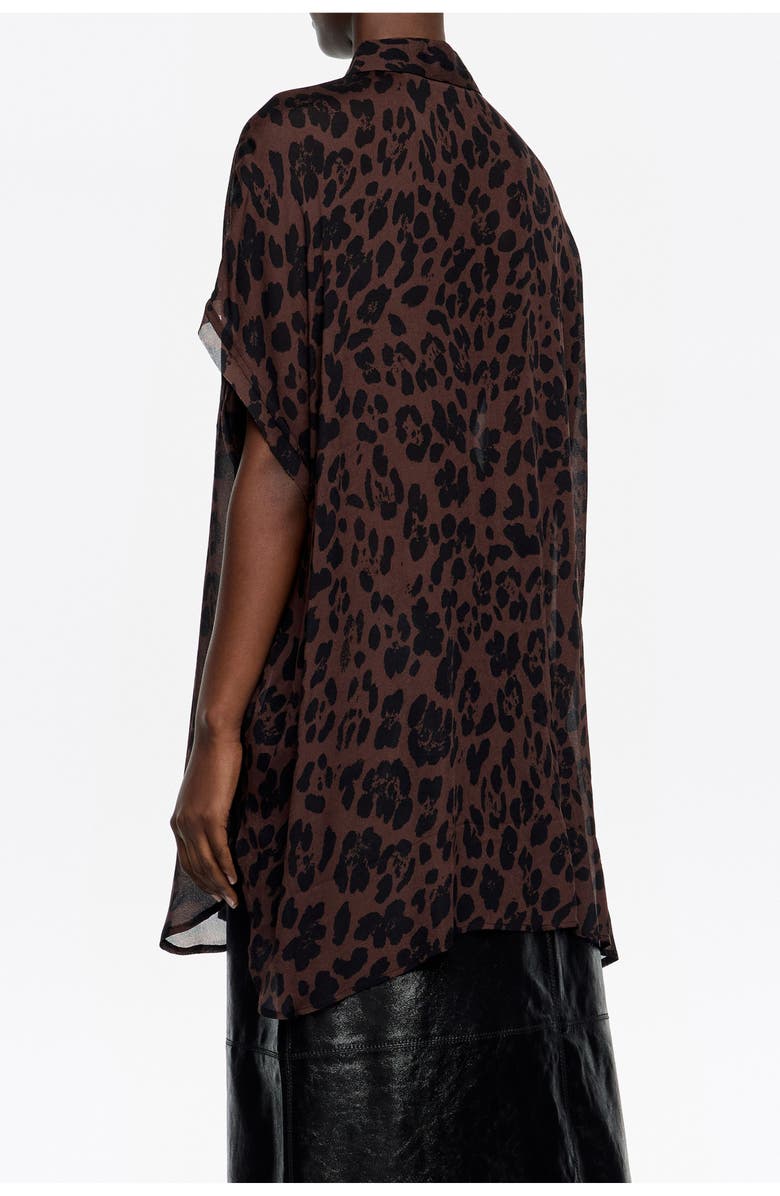 Bimba y Lola Flowy Batwing Shirt, Alternate, color, Leopard Big Dark Brown