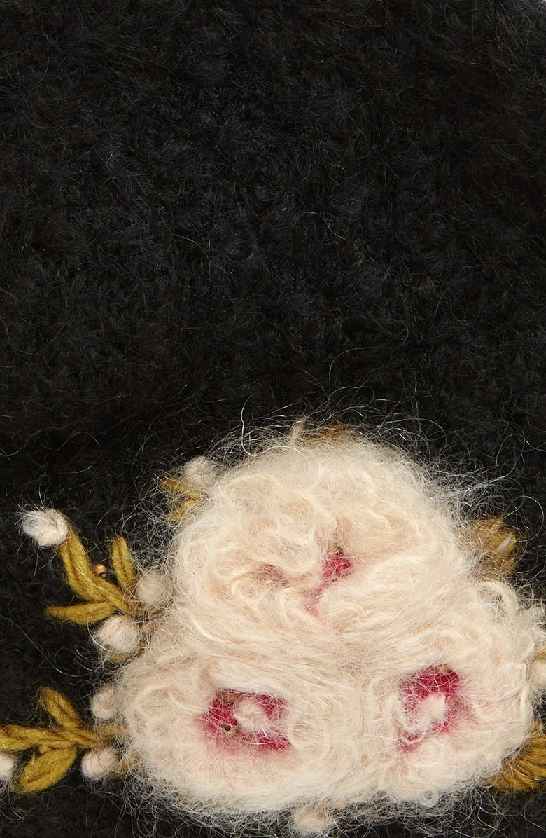 FRENCH KNOT Mae Mohair Blend Cloche, Alternate, color, Black