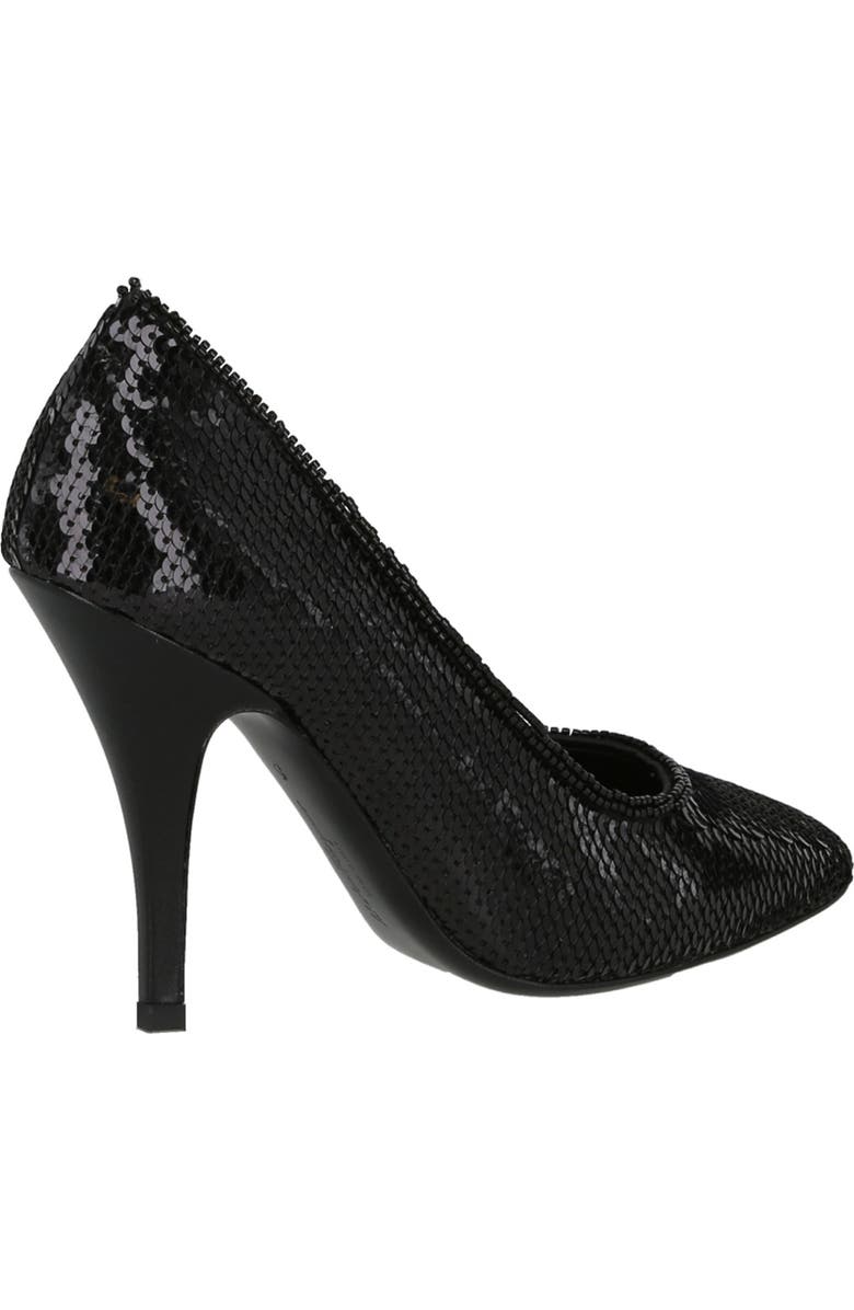FERRAGAMO Judy Sequin Pointed Toe Pump, Alternate, color, Black