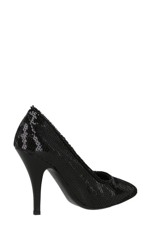 Ferragamo Judy Sequin Pointed Toe Pump In Black