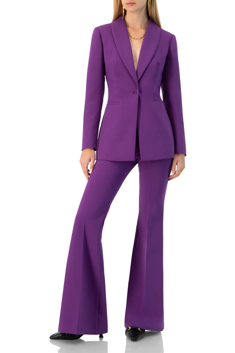 Shwal Collar Single-Breasted Blazer, Alternate, color, Purple