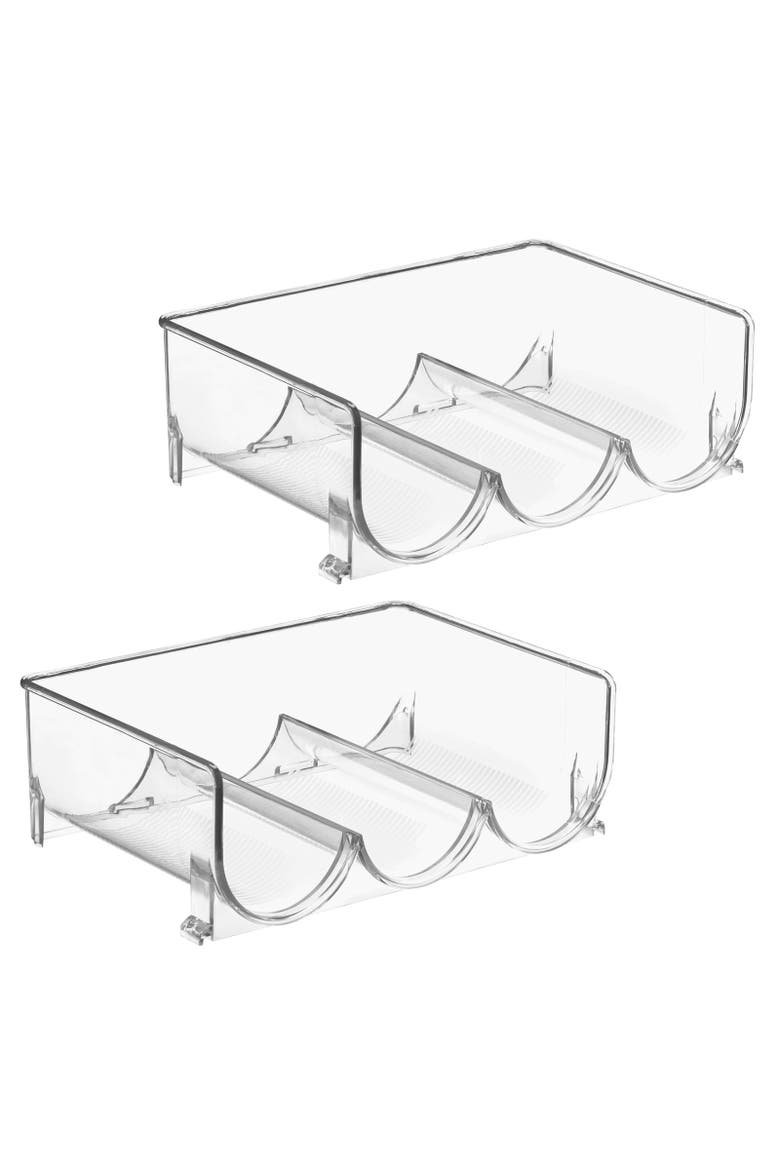 Plastic Free-Standing Stacking 3 Bottle Wine Storage Rack, 2 Pack, Alternate, color, Clear