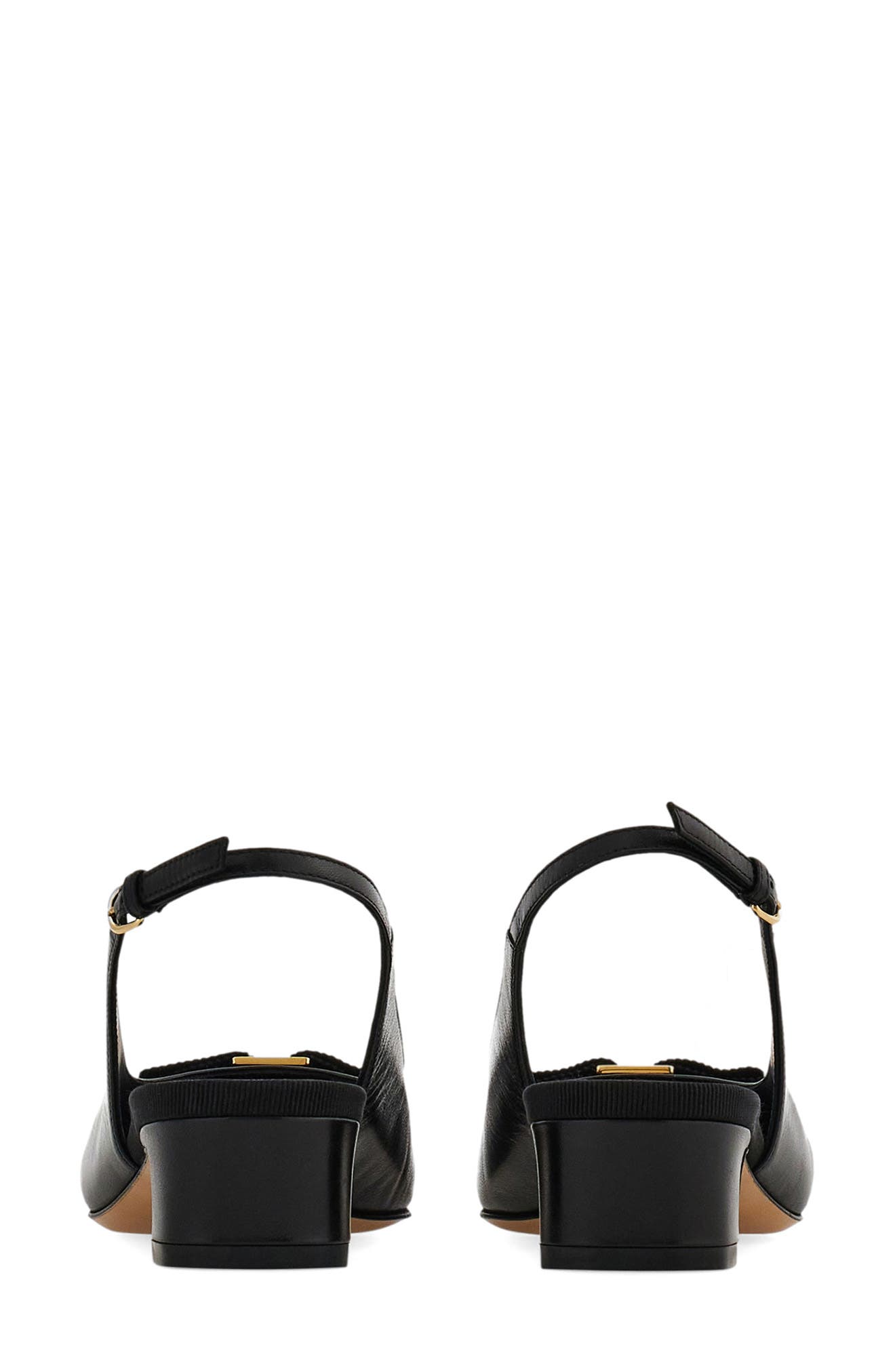 FERRAGAMO Rivada Bow Slingback Pump, Alternate, color, Nero