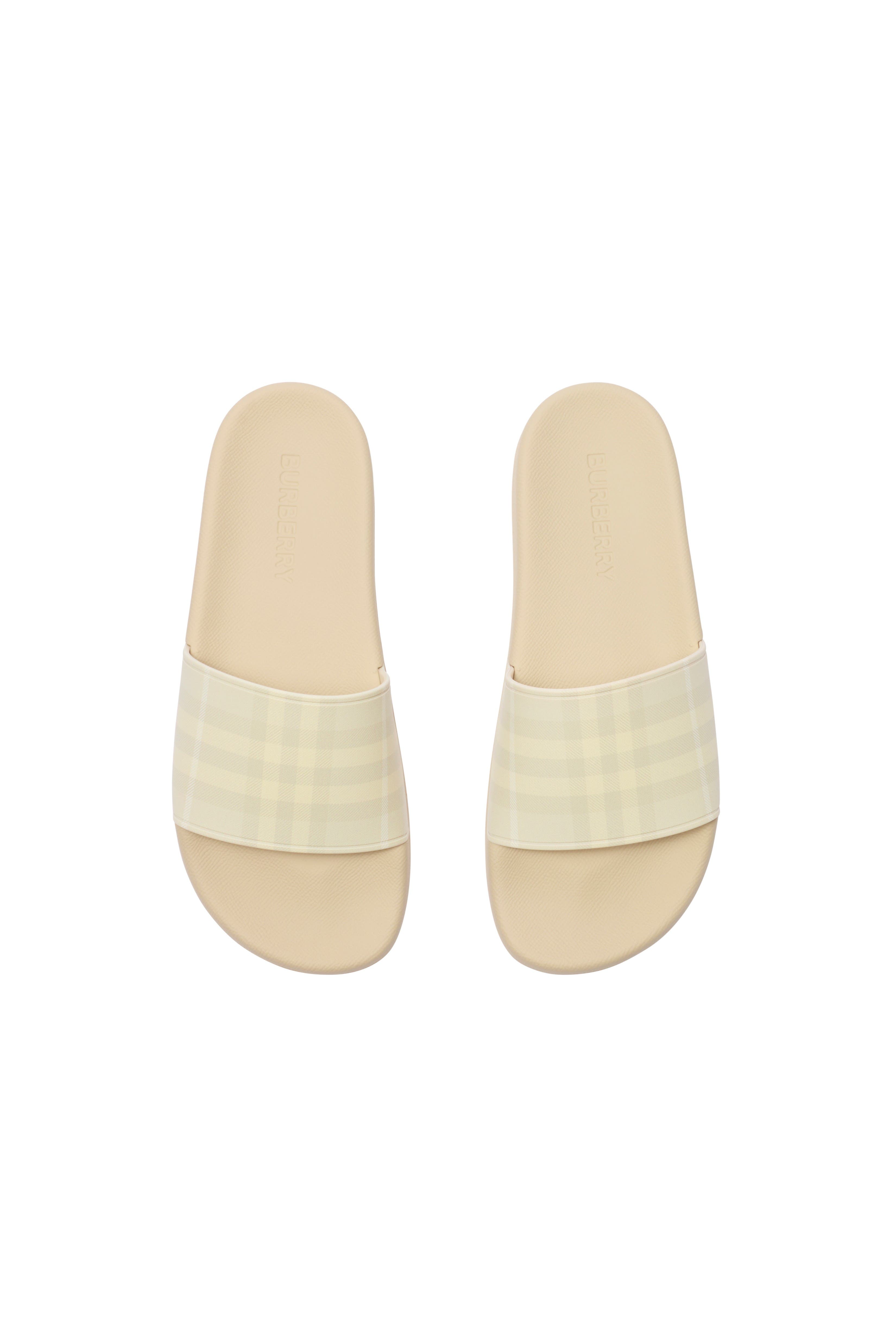 Burberry Check Slides, Alternate, color, Clam Beige