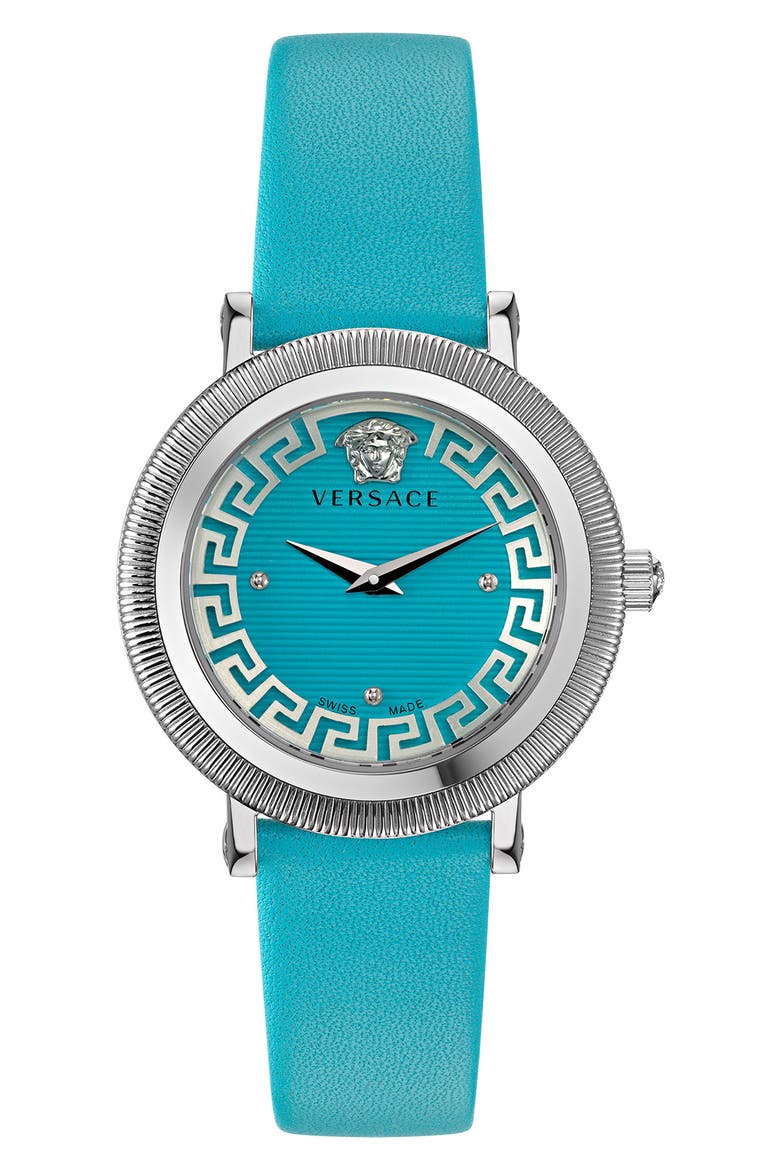 Swiss Quartz Leather Strap Watch, 35mm, Main, color, STAINLESS STEEL