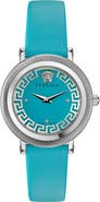 Versace Swiss Quartz Leather Strap Watch, 35mm