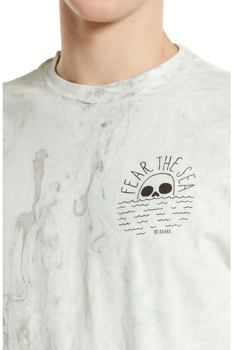 Fear the Sea Tie Dye Graphic Tee, Alternate, color, BLUE GREY